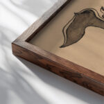 Stylised Flower Basket – Embellishment to ‘Zycie Weekly from 1887 and 1889 1897 Stanislaw Wyspianski close up dark wood mockup