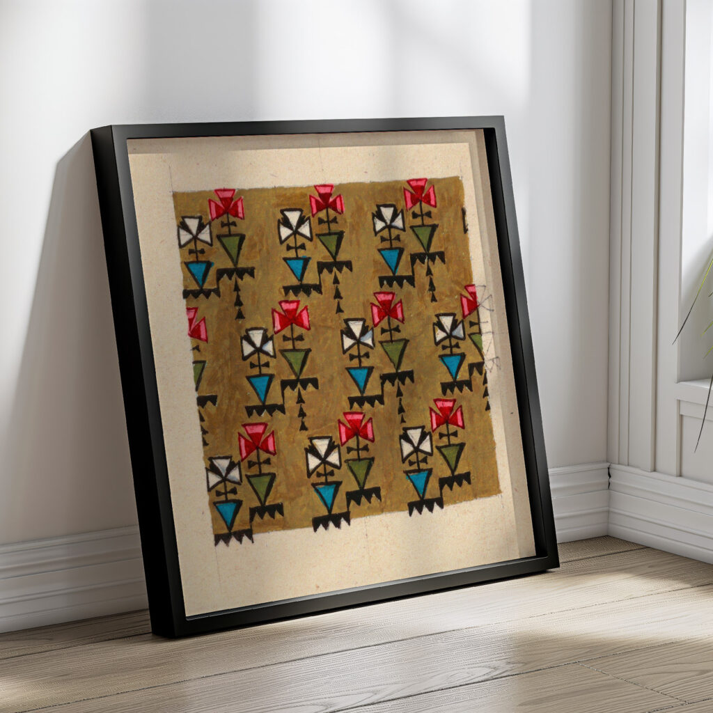 Stylized geometric floral design for printed textile 1800–1818 Unknown 4 mockup