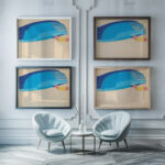 Suggested treatments of Auditorium for Theatre and Concert Hall New York Worlds Fair 1939. Sketch for Scheme A 1938 Winold Reiss framed posters mockup