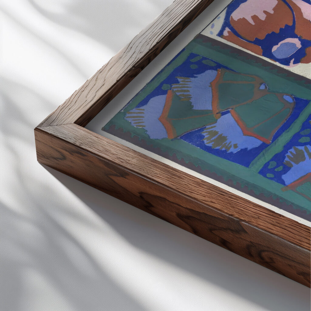 Suggestions pour etoffes et tapis Pl.01 1923 Emile Allain Seguy close up dark wood mockup