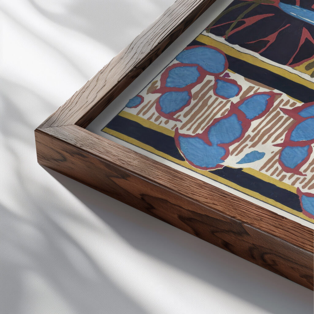 Suggestions pour etoffes et tapis Pl.03 1923 Emile Allain Seguy close up dark wood mockup