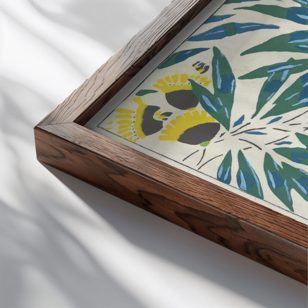 Suggestions pour etoffes et tapis Pl.04 1923 Emile Allain Seguy close up dark wood mockup