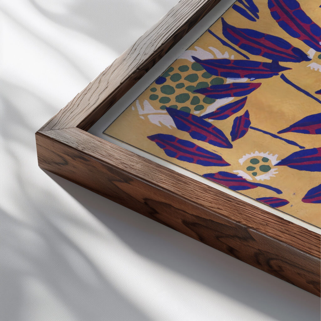 Suggestions pour etoffes et tapis Pl.05 1923 Emile Allain Seguy close up dark wood mockup