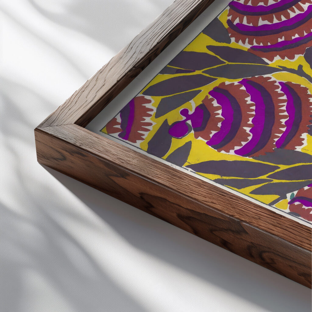 Suggestions pour etoffes et tapis Pl.10 1923 Emile Allain Seguy close up dark wood mockup