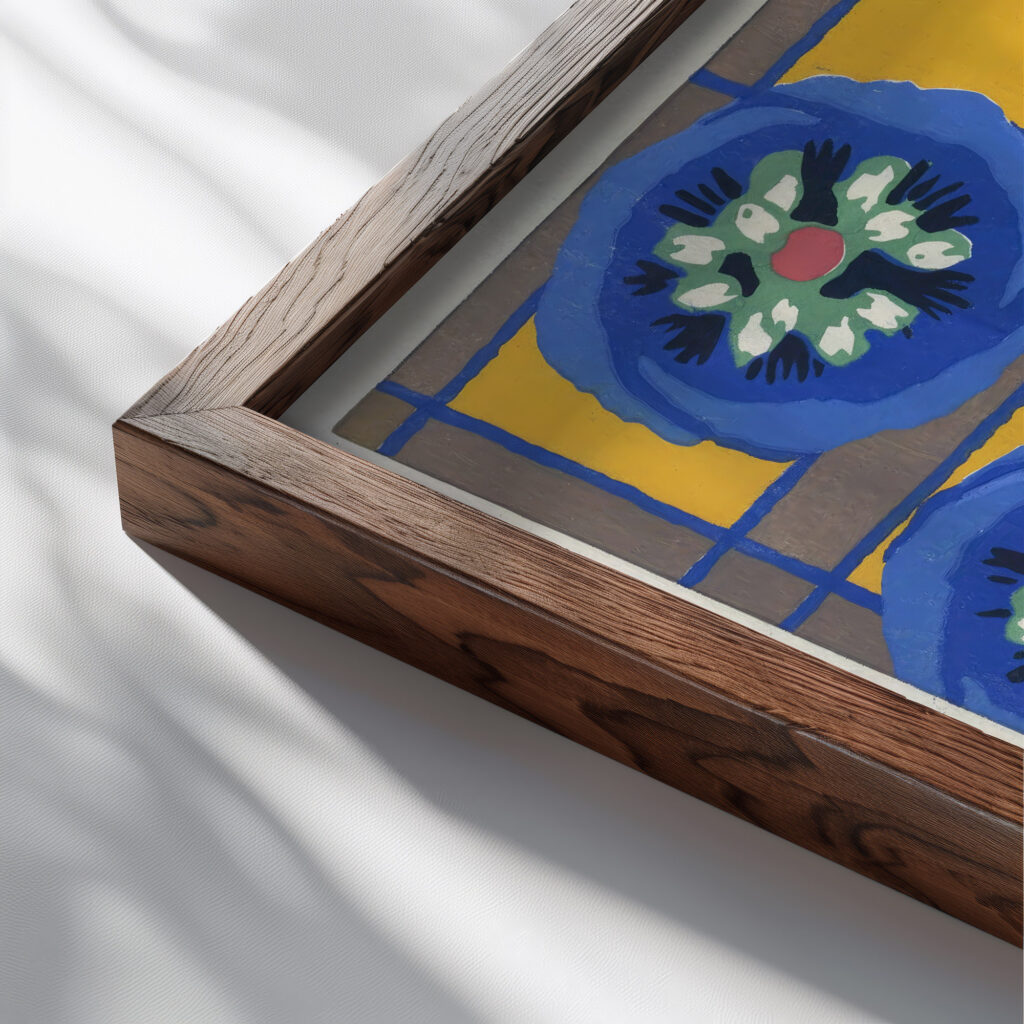 Suggestions pour etoffes et tapis Pl.17 1923 Emile Allain Seguy close up dark wood mockup