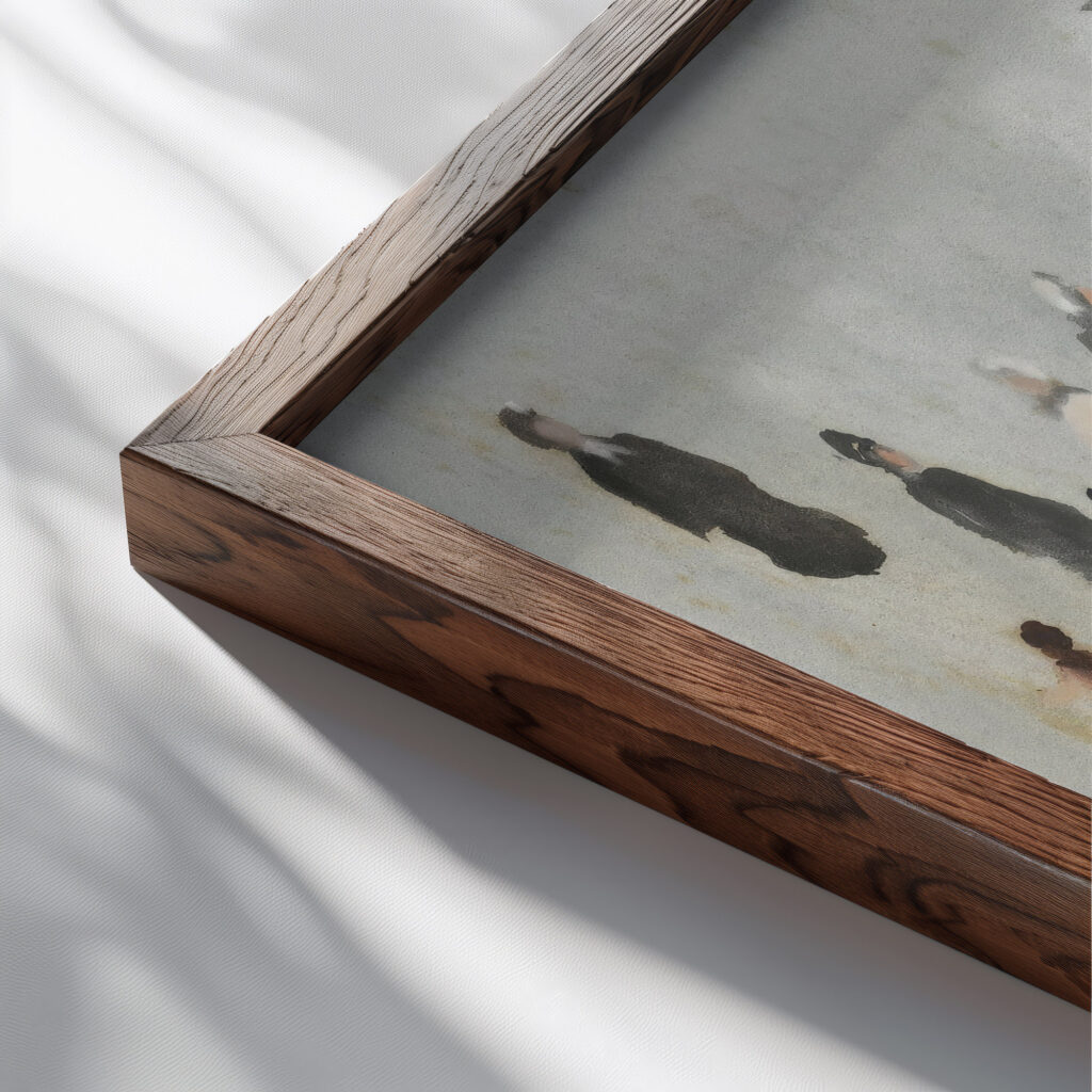 Sulle Strade Di Parigi On The Streets Of Paris Giuseppe De Nittis close up dark wood mockup