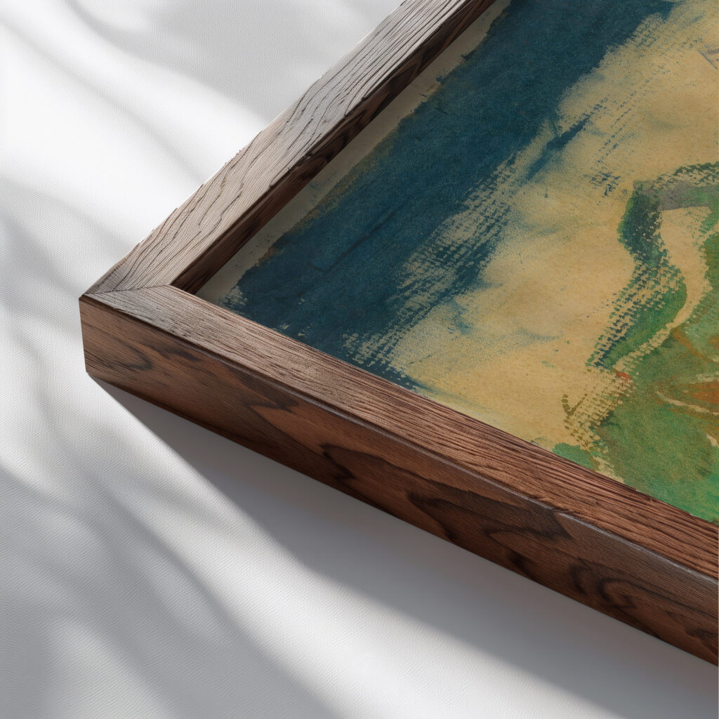 Summer afternoon in the mountains 1930 Zolo Palugyay close up dark wood mockup