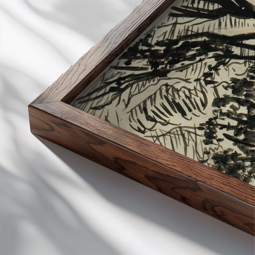 Sun lit Path Henry Lyman Sayen close up dark wood mockup