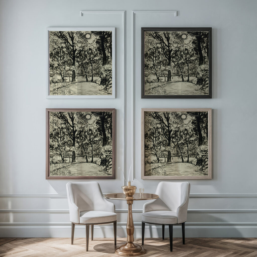 Sun lit Path Henry Lyman Sayen framed posters mockup