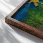 Sun over a garden 1908 Tadeusz Makowski close up dark wood mockup