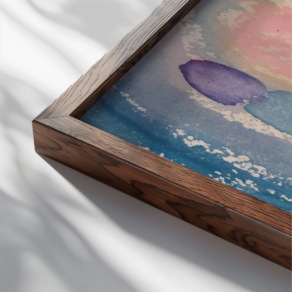 Sunrise I 1937 Arthur Dove close up dark wood mockup