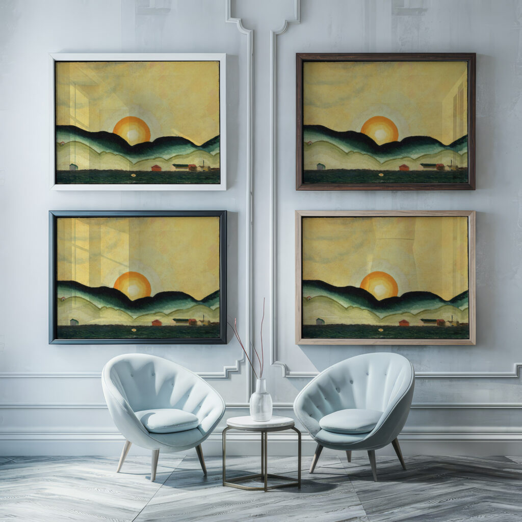 Sunrise Northport Harbor 1929 Arthur Dove framed posters mockup