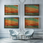 Sunrise over the Eastern Sea 1932 Fujishima Takeji framed posters mockup