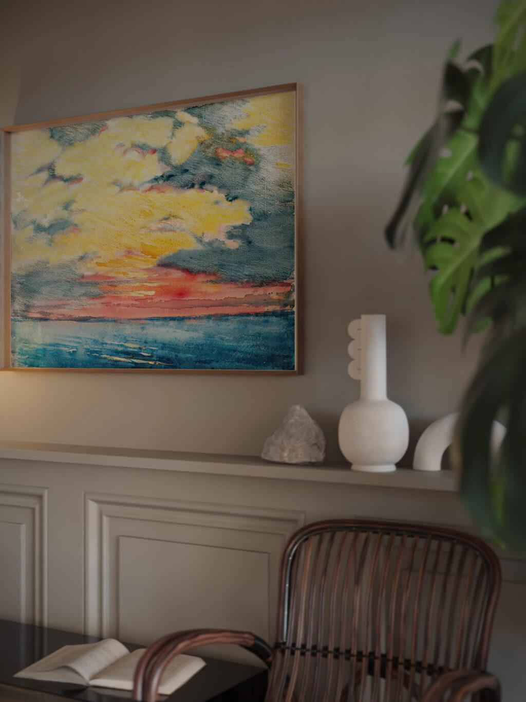 Sunset Acapulco circa 1912 Joseph Pennell video mockup