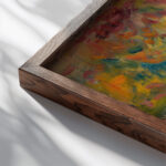 Sunset in the Mountains 1940–1944 Arnold Peter Weisz Kubincan close up dark wood mockup