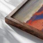 Sunset on the Savannah 1909 Akseli Gallen Kallela close up dark wood mockup