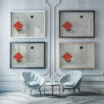 Suprematisch worden van tWee kWA drA ten in 6 konstrukties Pl. 1 1922 El Lissitzky framed posters mockup