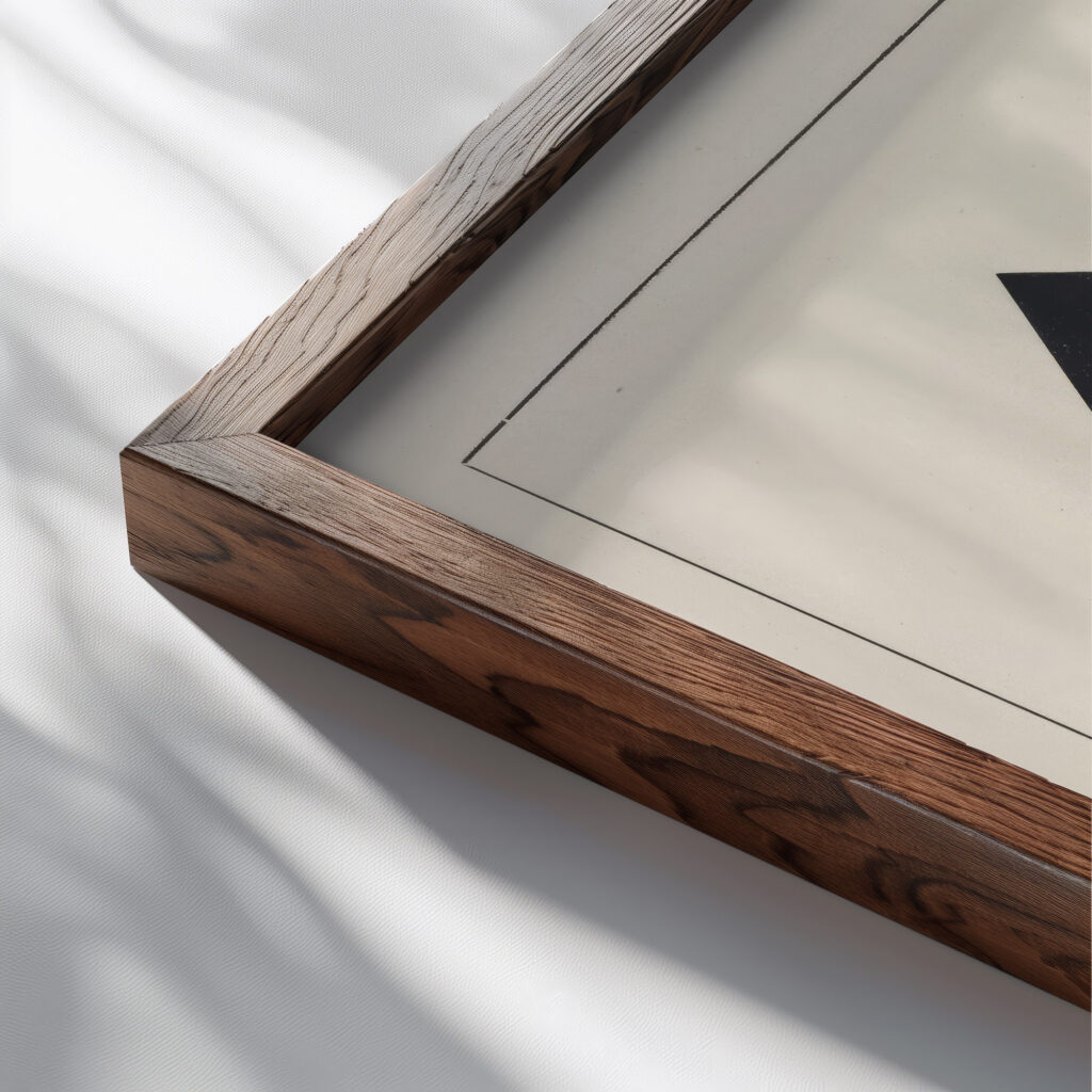 Suprematisch worden van tWee kWA drA ten in 6 konstrukties Pl. 10 1922 El Lissitzky close up dark wood mockup