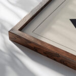 Suprematisch worden van tWee kWA drA ten in 6 konstrukties Pl. 10 1922 El Lissitzky close up dark wood mockup