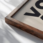 Suprematisch worden van tWee kWA drA ten in 6 konstrukties Pl. 3 1922 El Lissitzky close up dark wood mockup