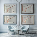 Suprematisch worden van tWee kWA drA ten in 6 konstrukties Pl. 4 1922 El Lissitzky framed posters mockup