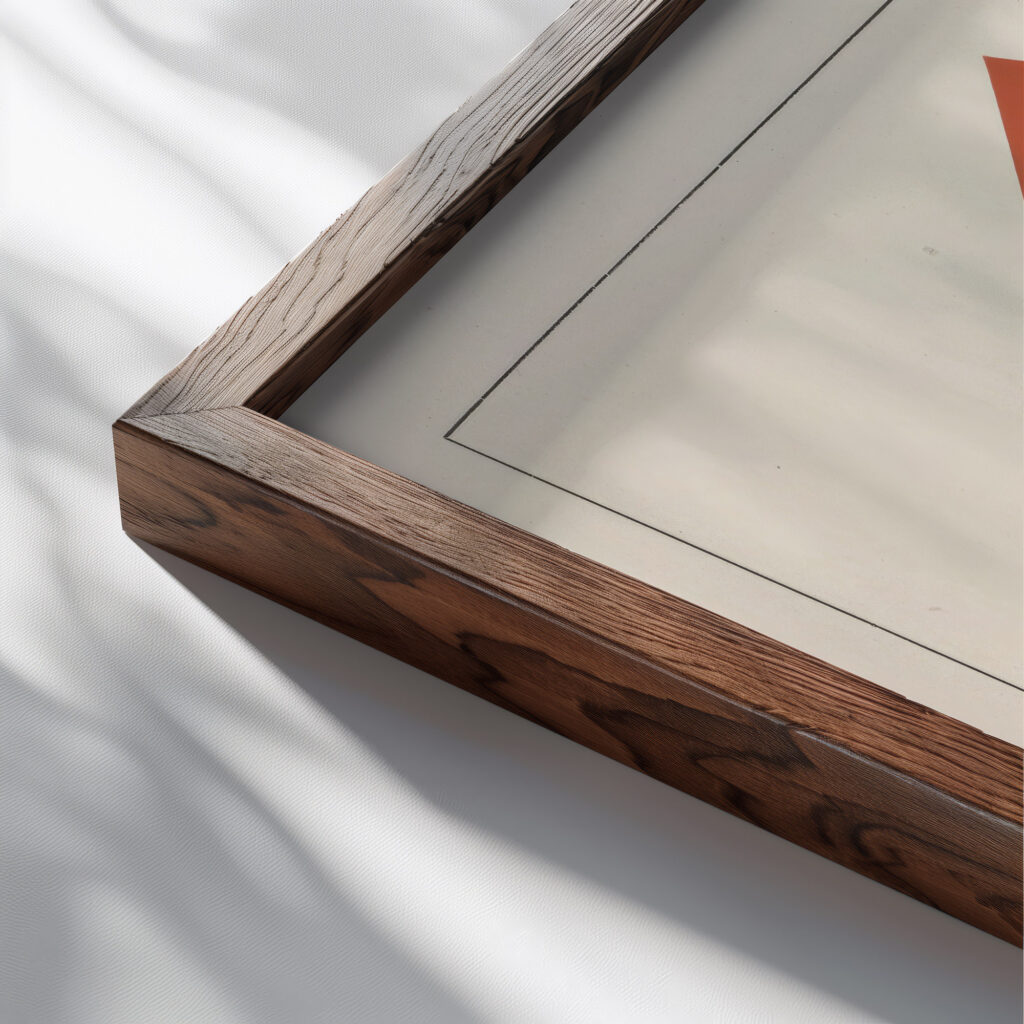 Suprematisch worden van tWee kWA drA ten in 6 konstrukties Pl. 9 1922 El Lissitzky close up dark wood mockup