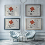 Suprematisch worden van tWee kWA drA ten in 6 konstrukties Pl. 9 1922 El Lissitzky framed posters mockup