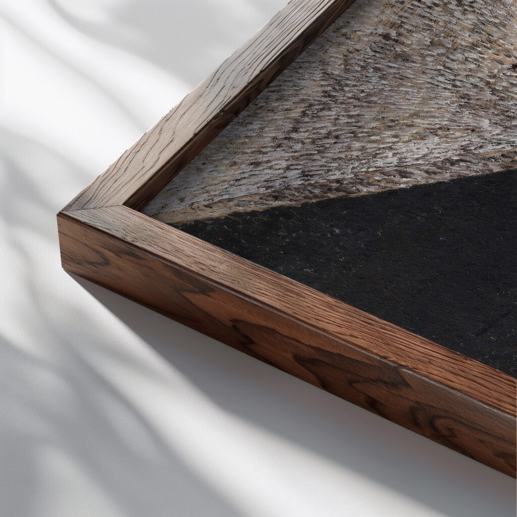 Suprematism formerly Abstraction 1921 Alexander Drewin close up dark wood mockup