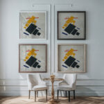 Suprematist Composition Airplane Flying 1915 Kazimir Malevich framed posters mockup