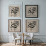 Suprematist Satellites 1920 Kazimir Malevich framed posters mockup