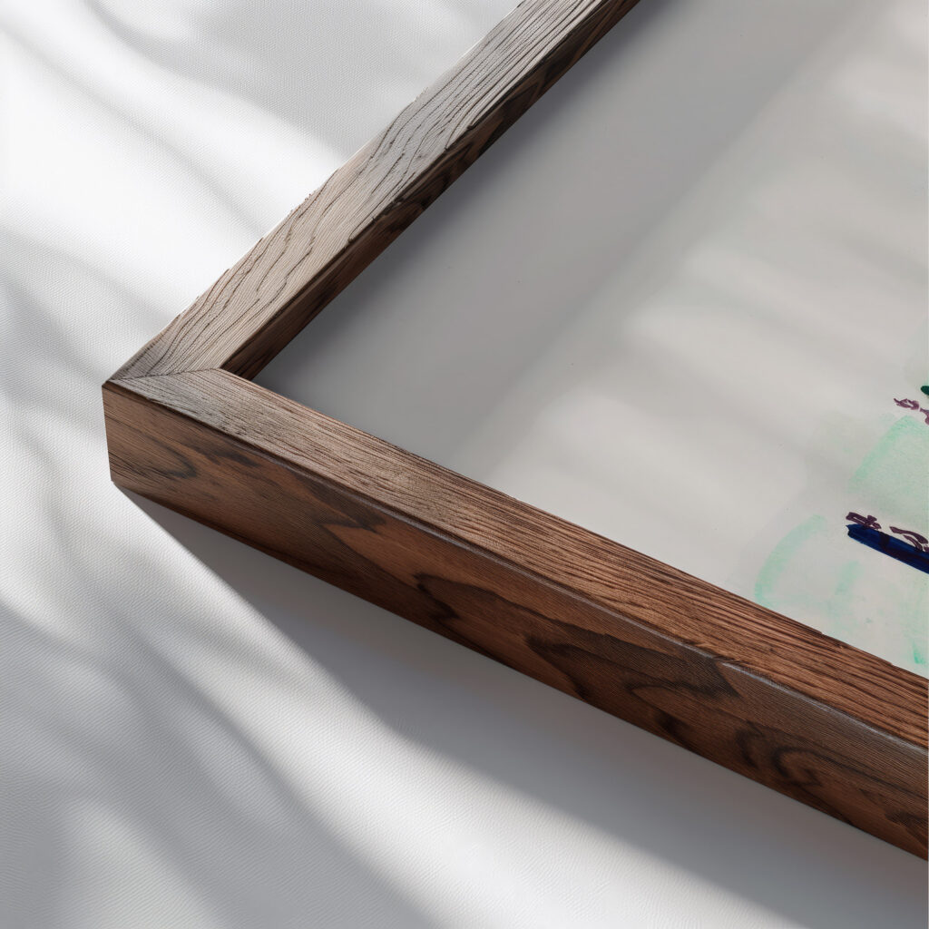 Sur la pelouse Raoul Dufy close up dark wood mockup