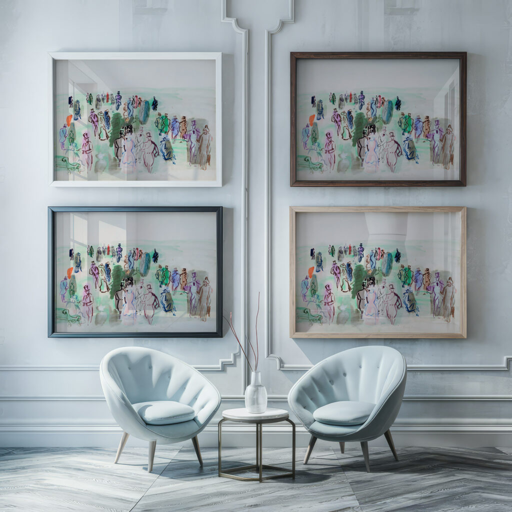Sur la pelouse Raoul Dufy framed posters mockup