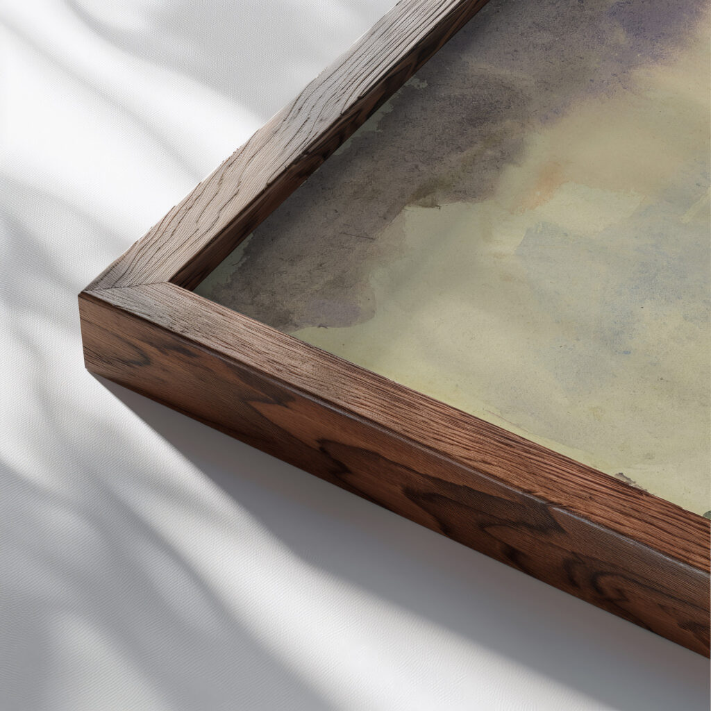 Surge during rain 1951 Arno Konig close up dark wood mockup