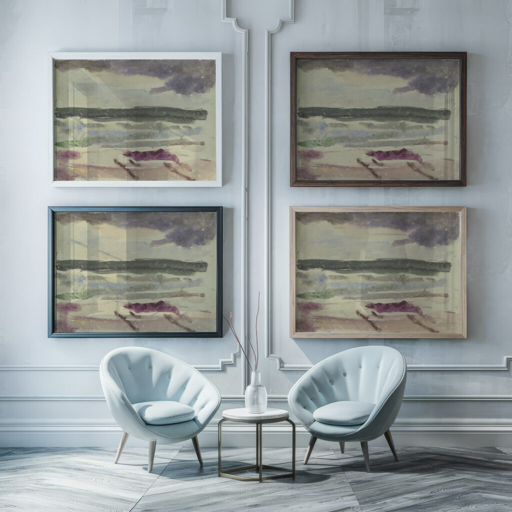 Surge during rain 1951 Arno Konig framed posters mockup