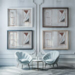 Swiatowid i chwalibog na swietym wzgorzu Praslowianie – rysunek dwustronny na odwrocie szkice obrazow abstrakcyjnych 1965 1969 Marian Kopf framed posters mockup