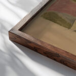 Swiety Franciszek. Projekt witraza do prezbiterium kosciola Franciszkanow w Krakowie 1897 Stanislaw Wyspianski 7 close up dark wood mockup