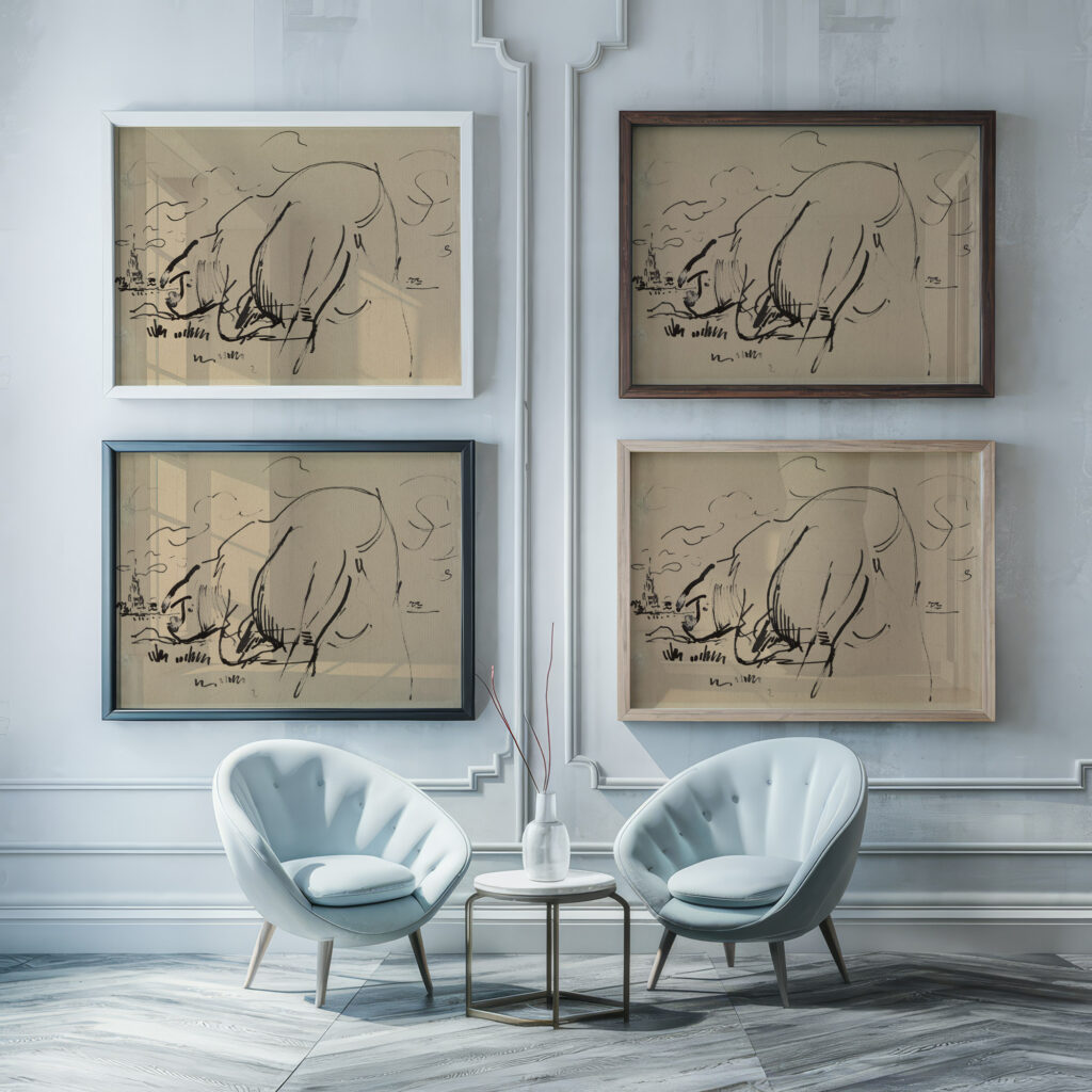 Swine before Amersfoort 1915 Rik Wouters framed posters mockup