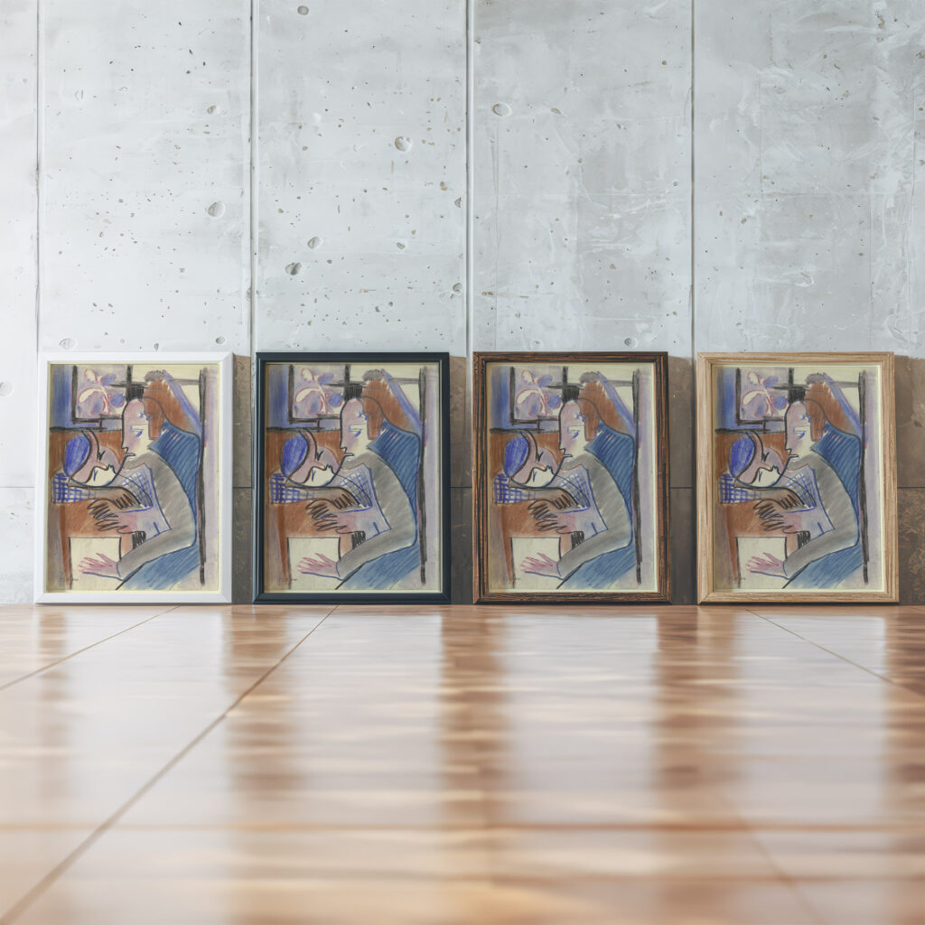 Swiss girl ca 1930 Ernst Ludwig Kirchner framed posters mockup