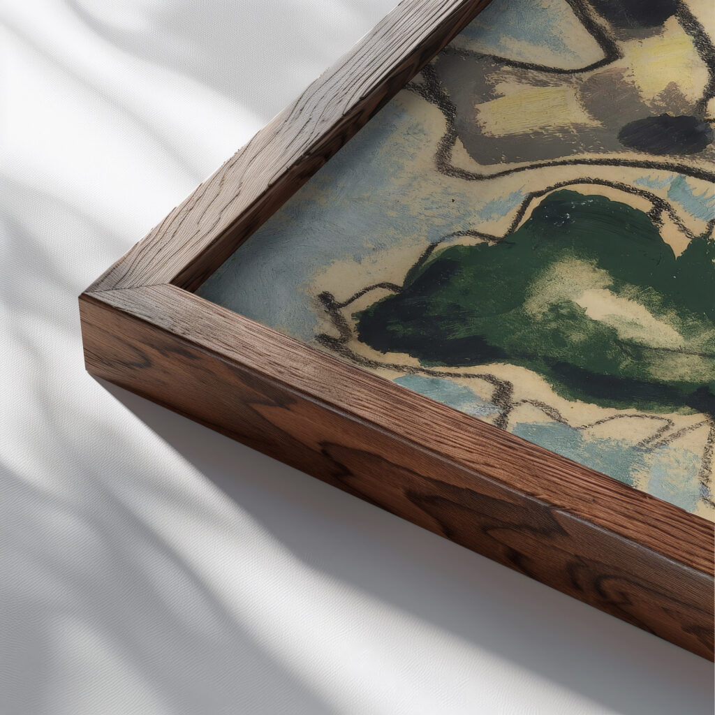 Sycamore 1935 Arthur Dove close up dark wood mockup