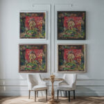 Symbolic Figure of a Man in a Folk Costume 1930 1935 Arnold Peter Weisz Kubincan framed posters mockup