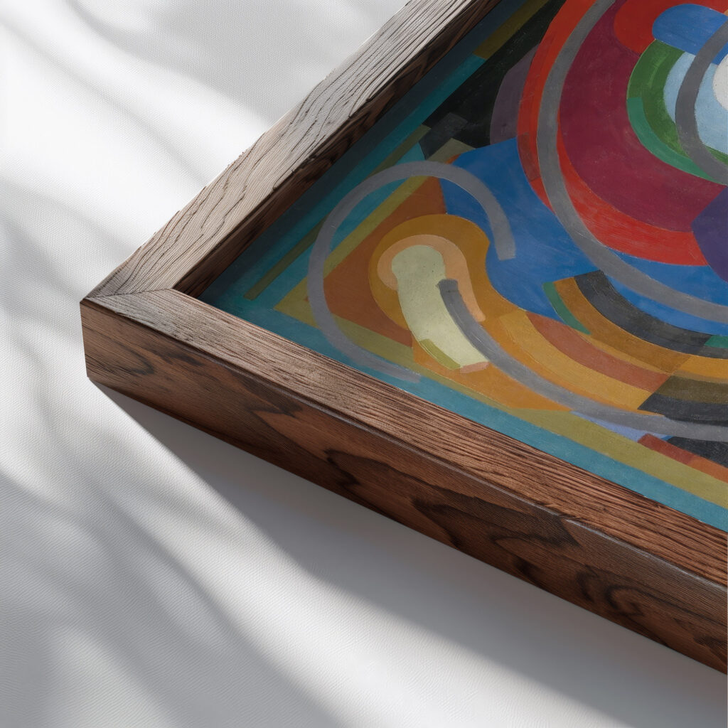 Symphonie en violet 1930 Albert Gleizes close up dark wood mockup