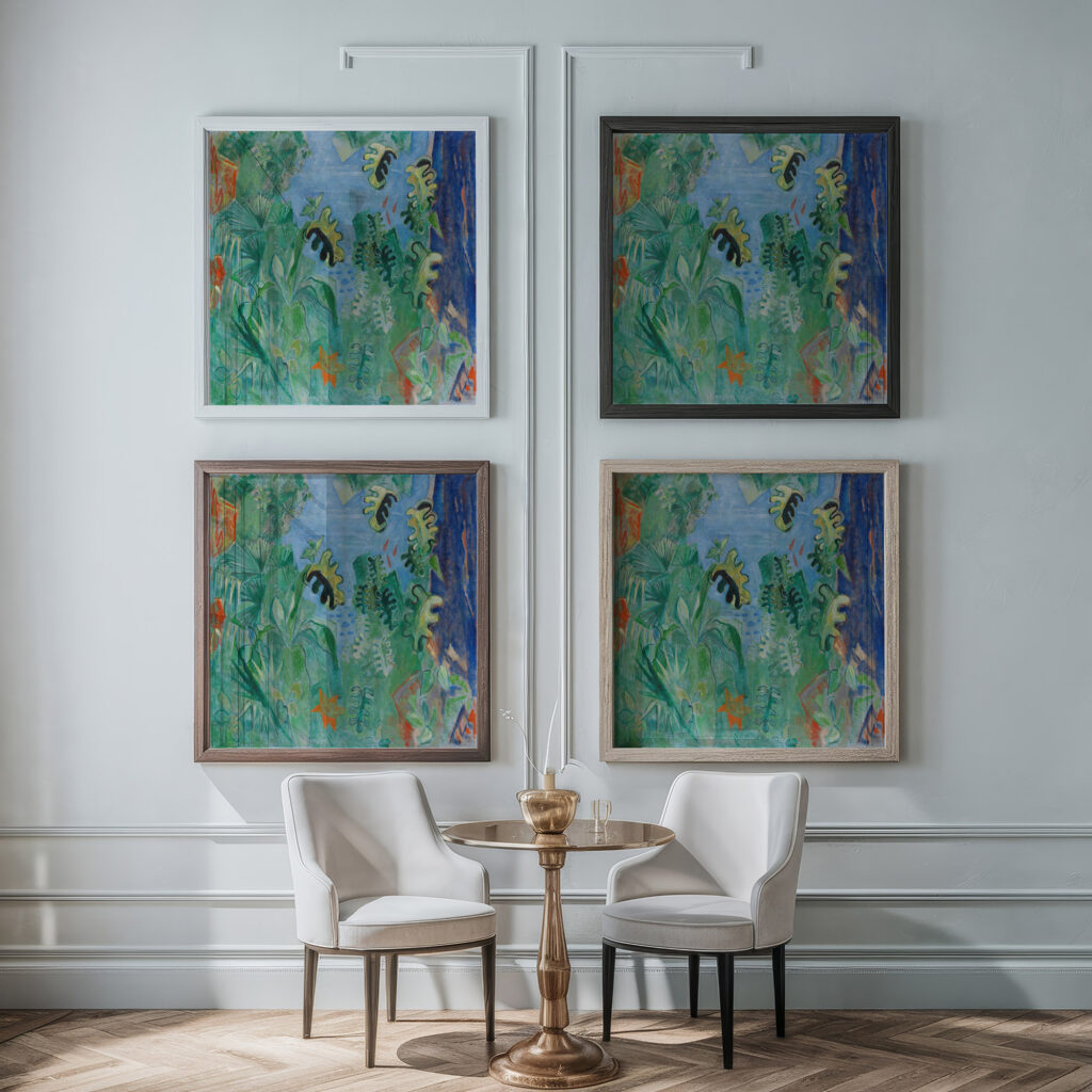 Symphonie in Grun 1940 Oskar Moll framed posters mockup