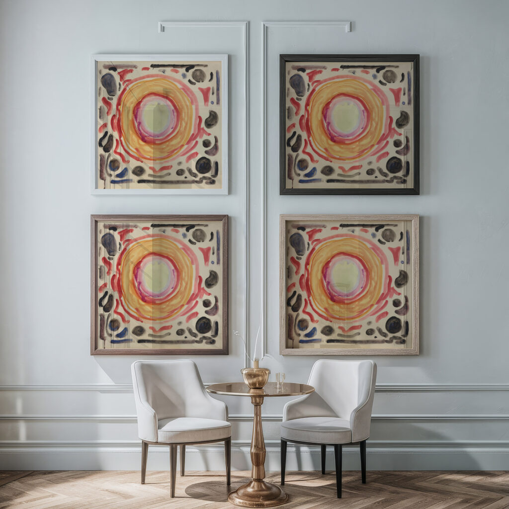 The Artists s Retina  Optical Illusion from the Eye Disease 1930 Edvard Munch framed posters mockup