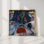 a bison in winter the red bison 1913 franz marc high quality print