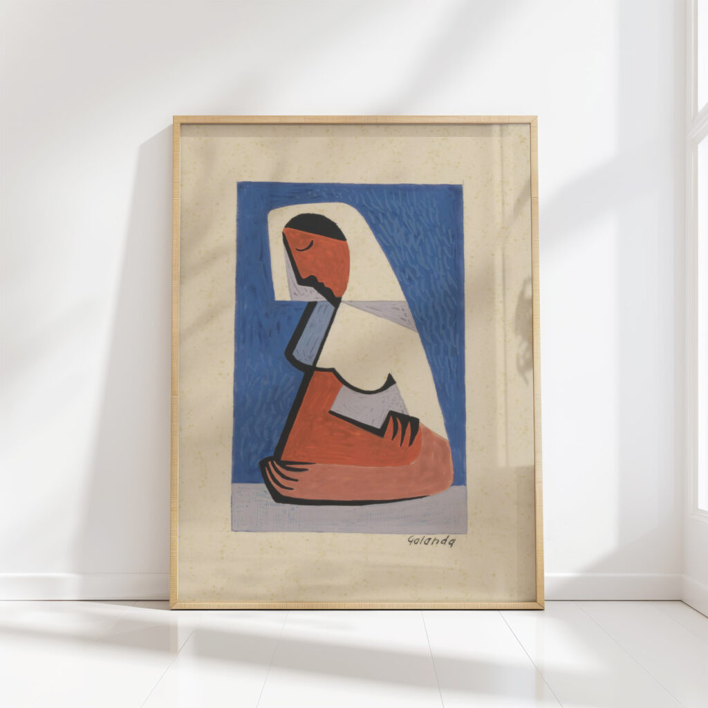 a girl at a table 1936 mikulas galanda high quality print