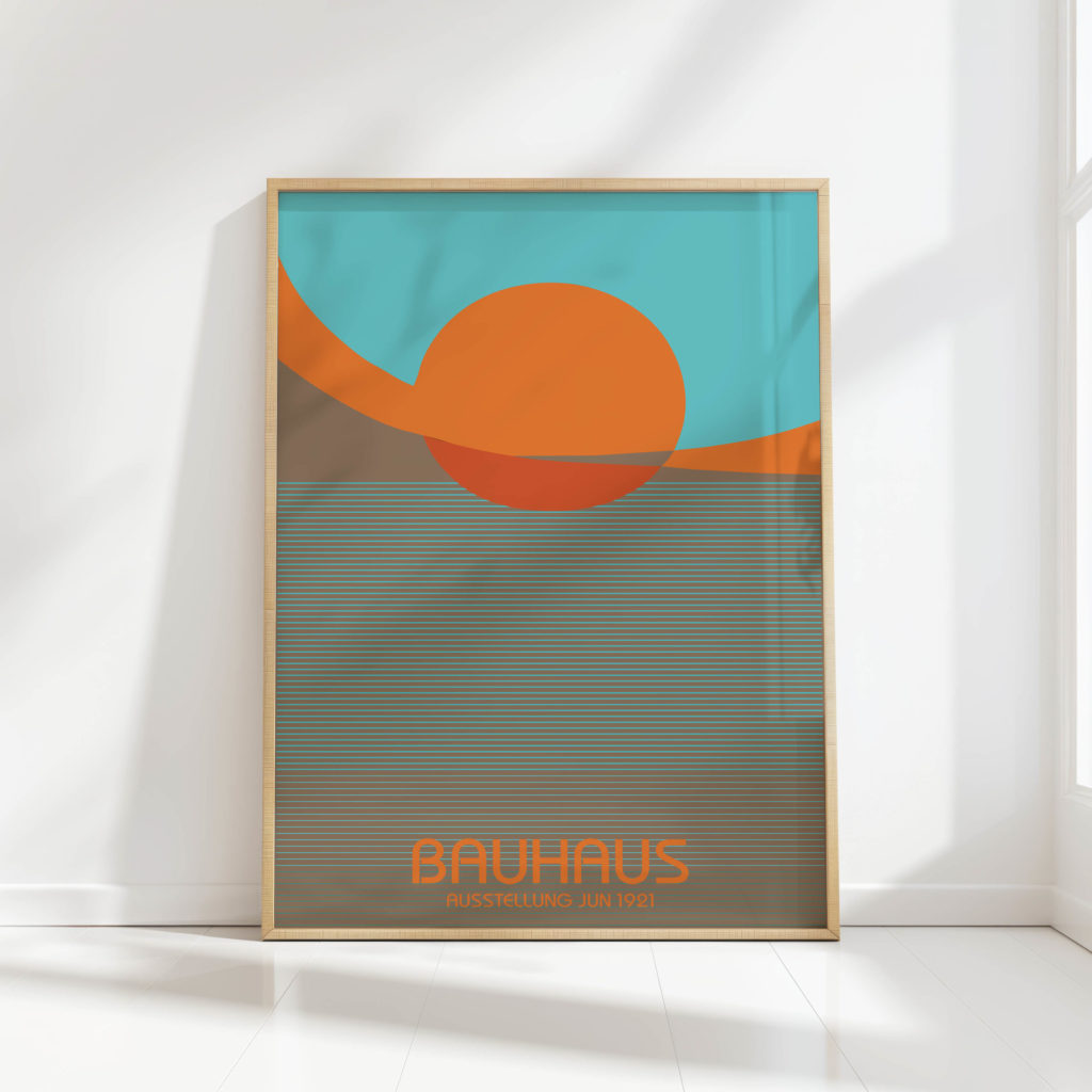 abstract bauhaus exhibition art print for modern decor