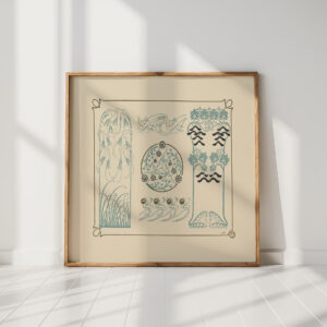 abstract design based on berries leaves grasses 1900 maurice pillard verneuil high quality print