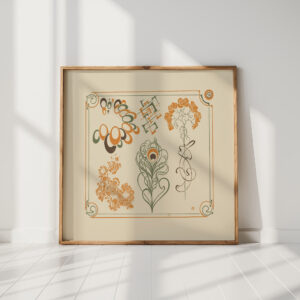 abstract design based on flowers and curvilinear shapes 1900 alphonse mucha high quality print
