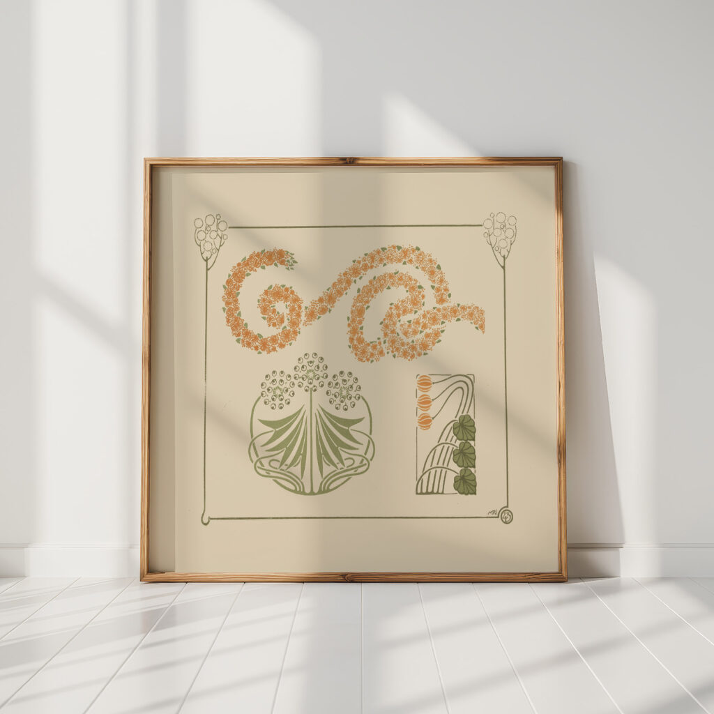 abstract design based on flowers and garlands 1900 maurice pillard verneuil high quality print