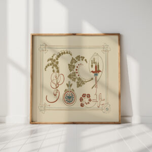 abstract design based on flowers and leaves 1900 alphonse mucha high quality print